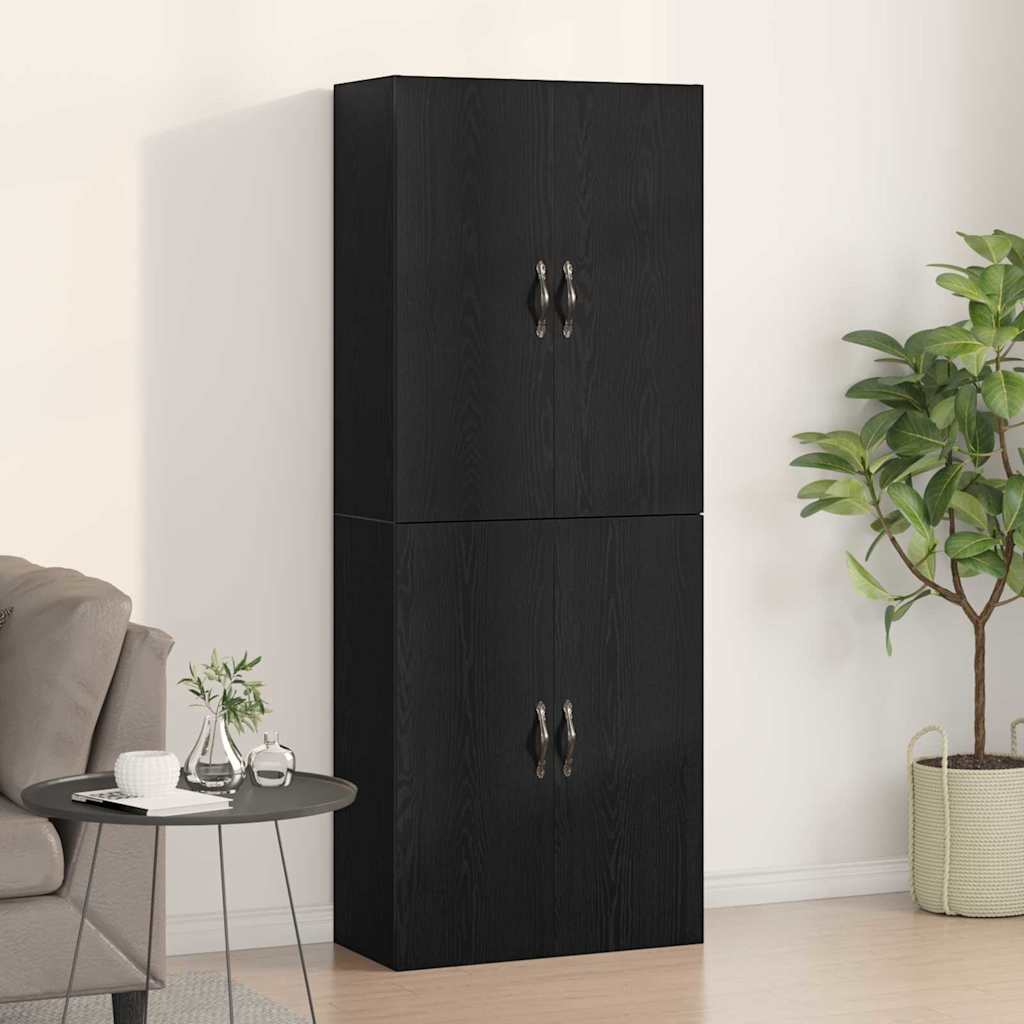 vidaXL Szafka ścienna 2 pcs Czarny Dąb 69,5 x 34 x 90 cm