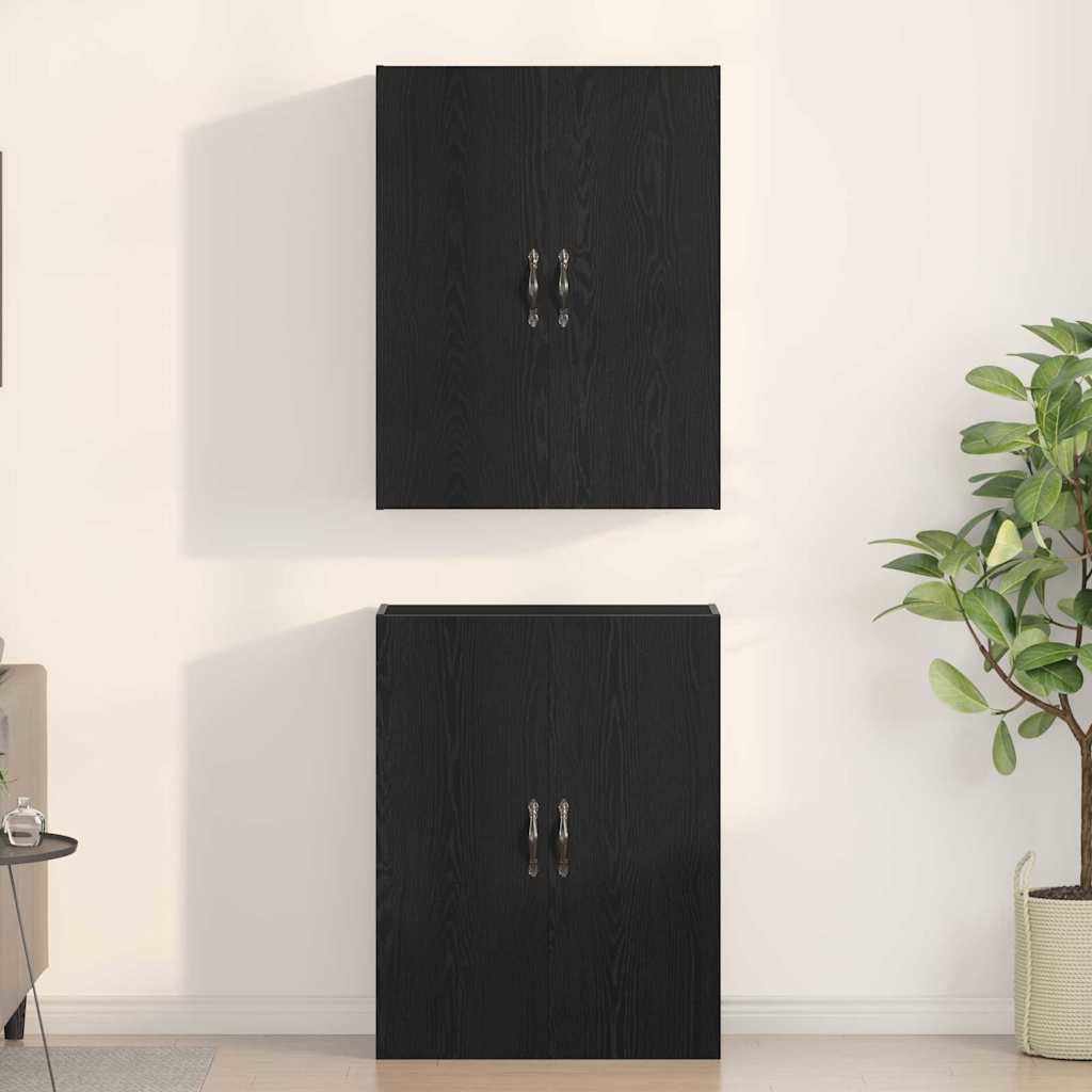 vidaXL Szafka ścienna 2 pcs Czarny Dąb 69,5 x 34 x 90 cm