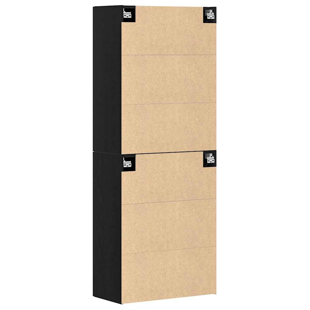 vidaXL Szafka ścienna 2 pcs Czarny Dąb 69,5 x 34 x 90 cm