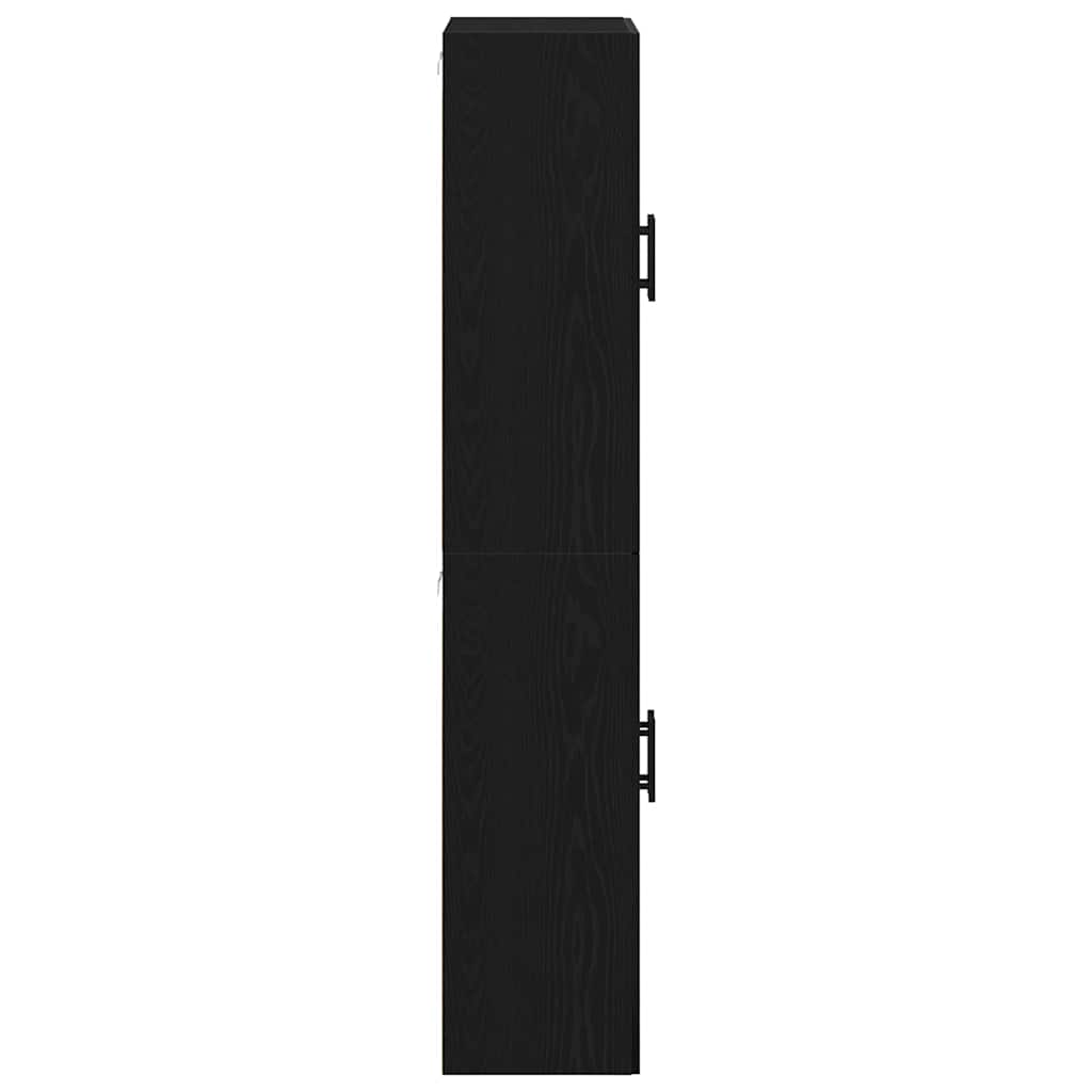 vidaXL Szafka ścienna 2 pcs Czarny Dąb 69,5 x 34 x 90 cm