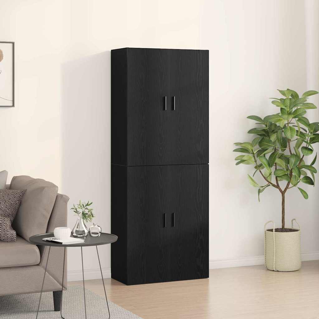 vidaXL Szafka ścienna 2 pcs Czarny Dąb 69,5 x 34 x 90 cm