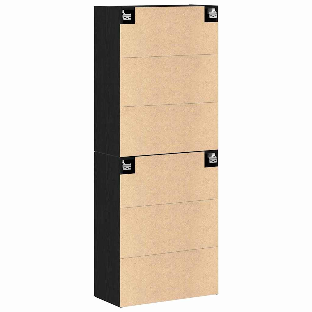 vidaXL Szafka ścienna 2 pcs Czarny Dąb 69,5 x 34 x 90 cm