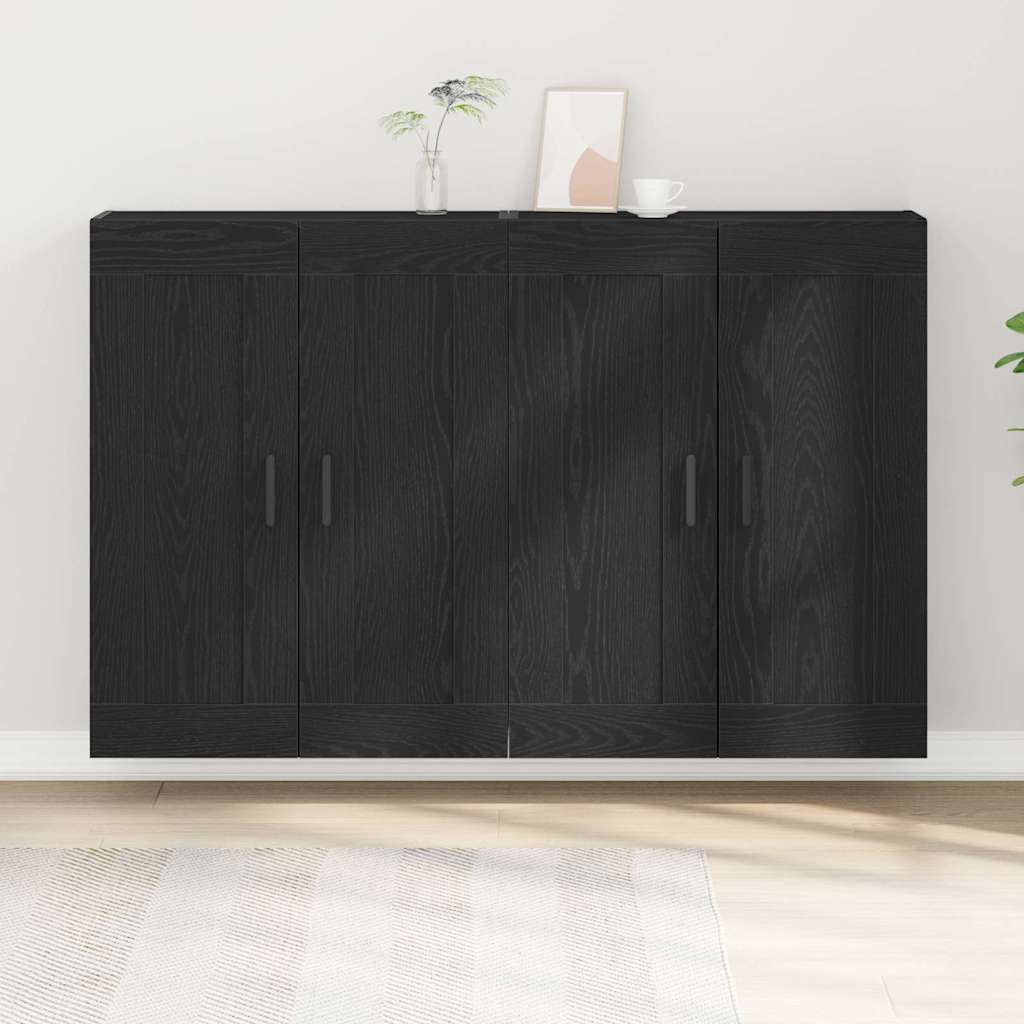 vidaXL Szafka wisząca 2 pcs Czarny Dąb 69,5 x 34 x 90 cm