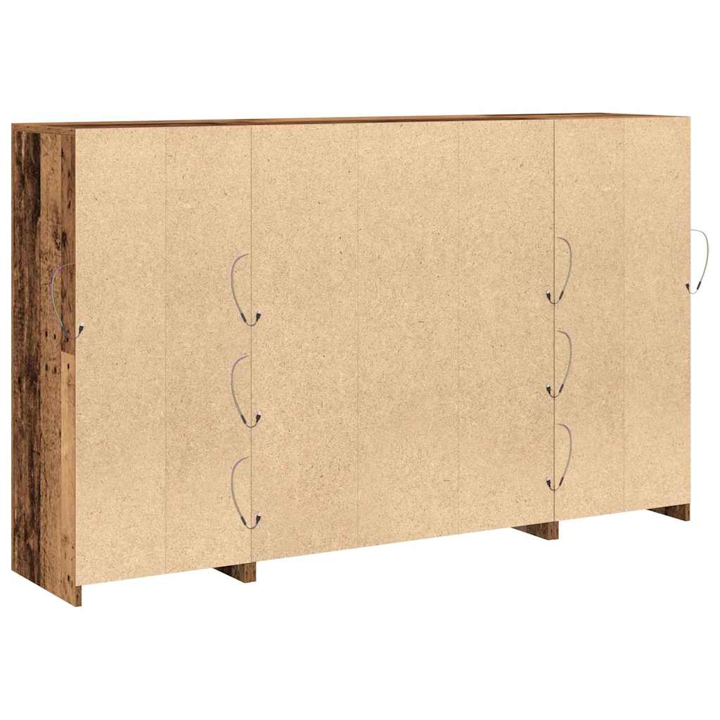 vidaXL Komoda LED Ze LED Lights Stare drewno 163 x 37 x 100 cm