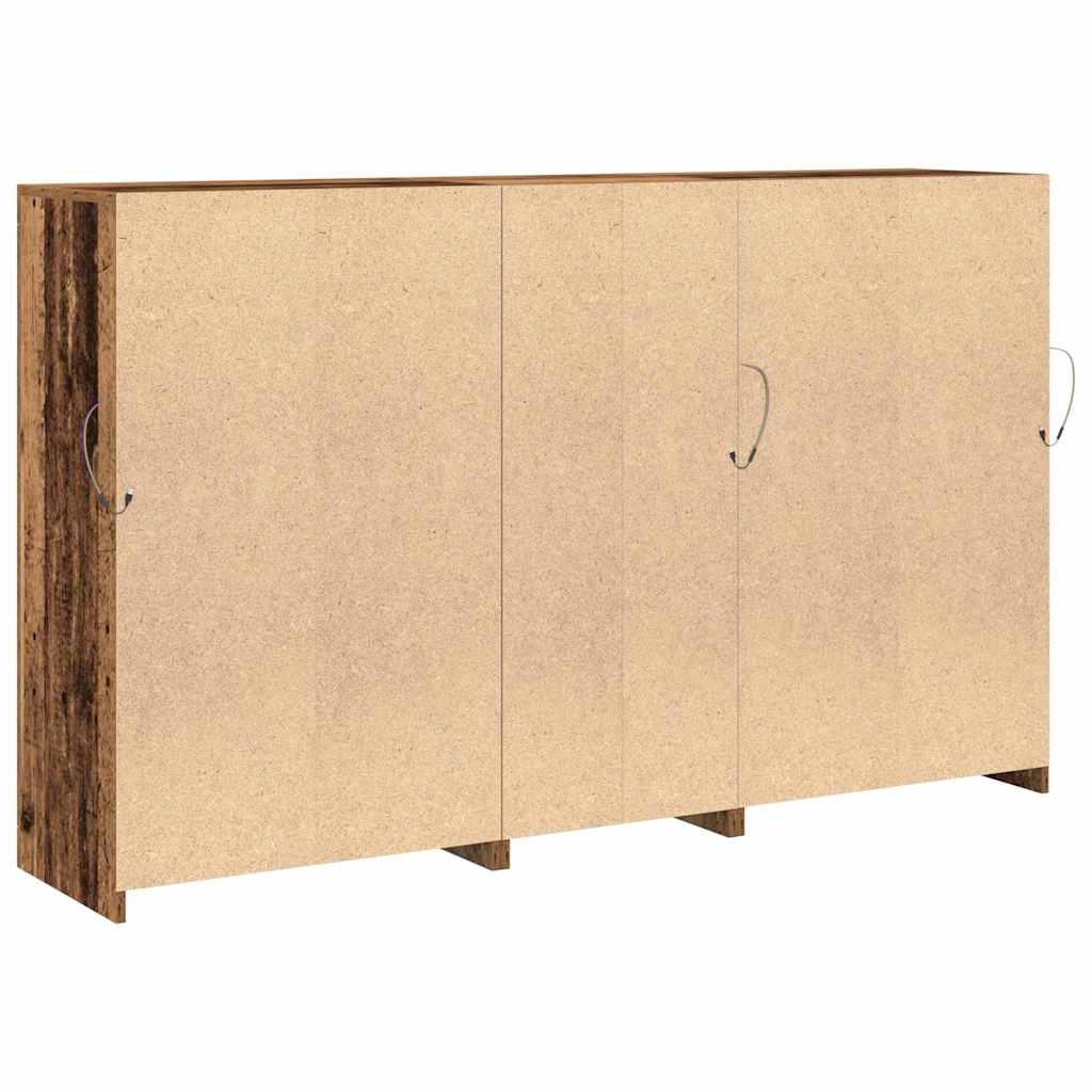 vidaXL Komoda LED Ze LED Lights Stare drewno 162 x 37 x 100 cm