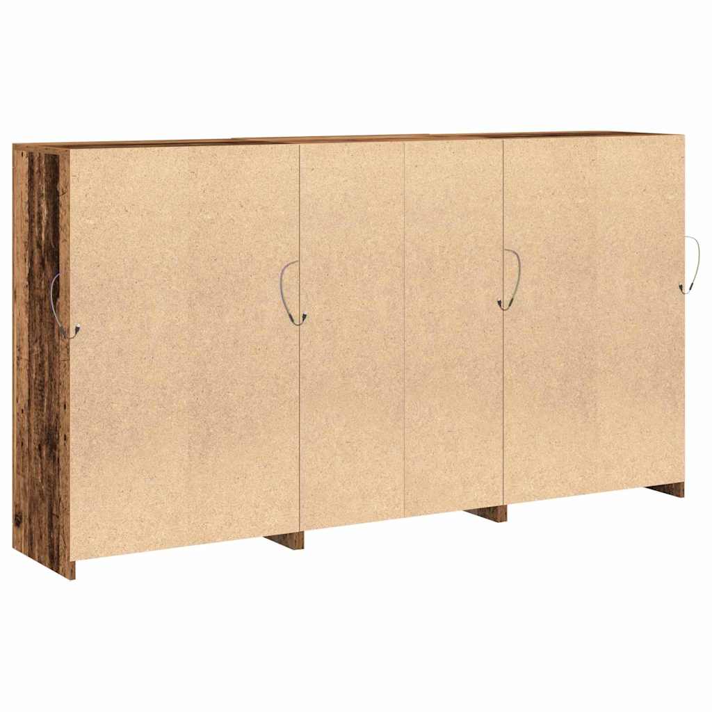 vidaXL Komoda LED Ze LED Lights Stare drewno 181,5 x 37 x 100 cm