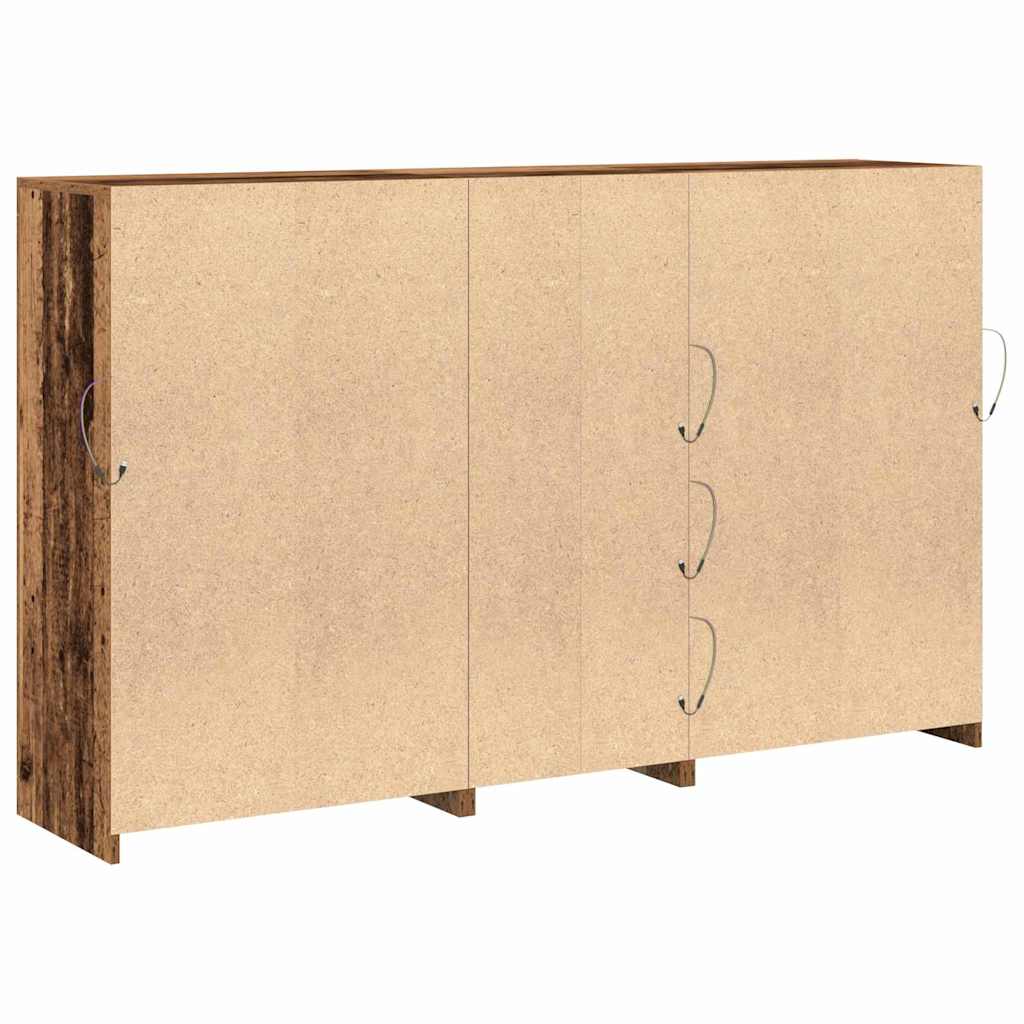 vidaXL Komoda LED Ze LED Lights Stare drewno 162 x 37 x 100 cm