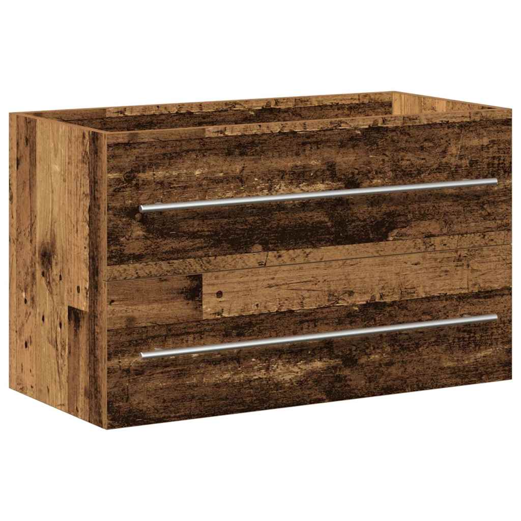 vidaXL Szafka pod umywalkę z szufladą Stare drewno 80 x 38,5 x 48 cm