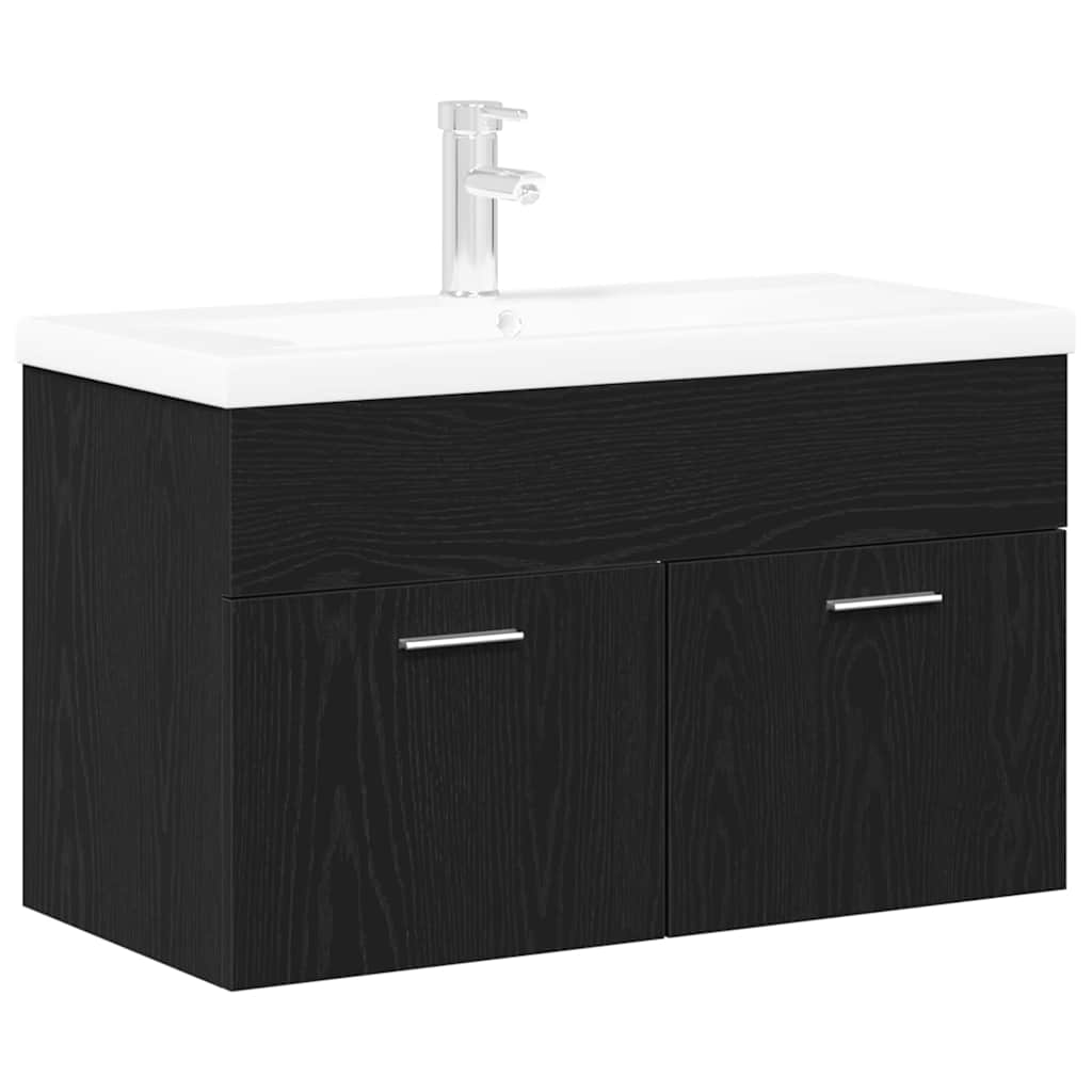 vidaXL Szafka Łazienkowa z szufladą Czarny Dąb 90 x 38,5 x 46 cm