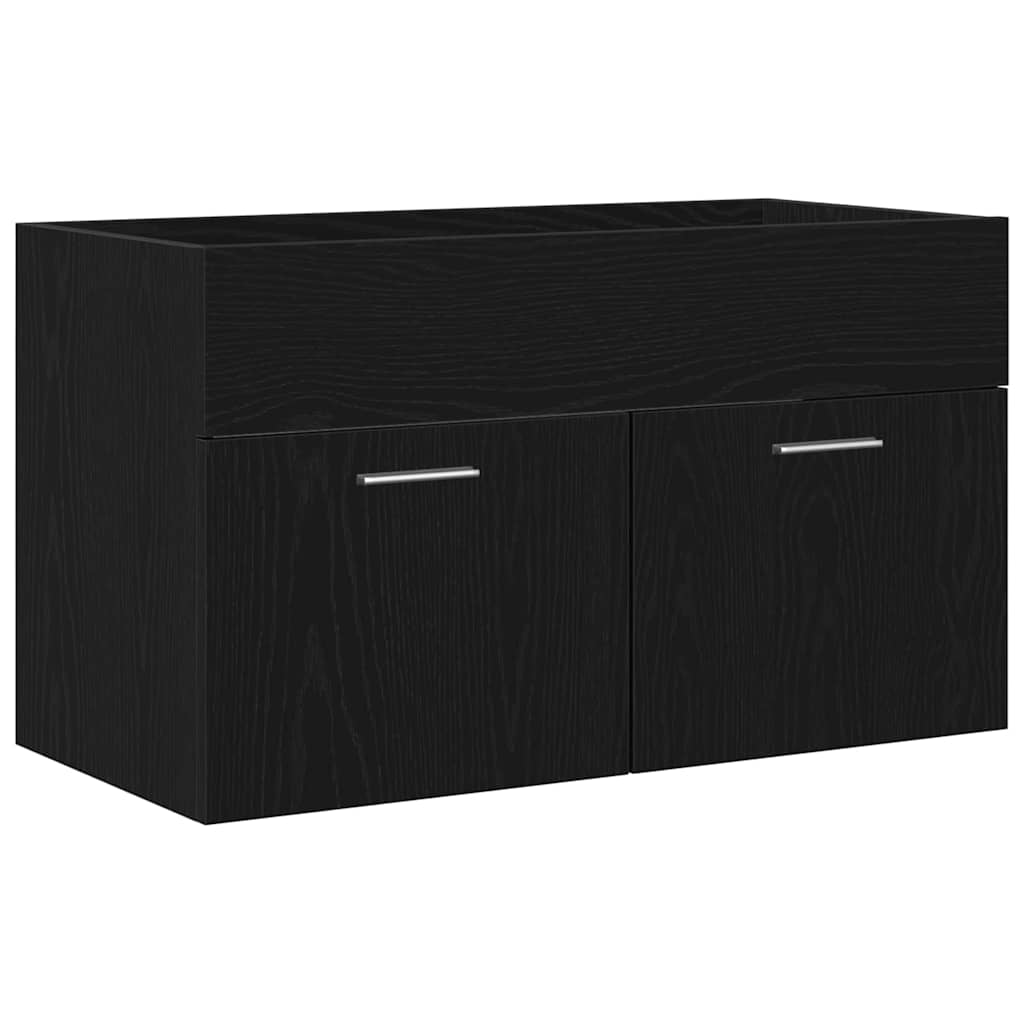 vidaXL Szafka Łazienkowa z szufladą Czarny Dąb 90 x 38,5 x 46 cm