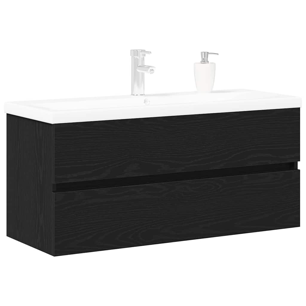 vidaXL Szafka pod umywalkę Czarny Dąb 90 x 39 x 62 cm