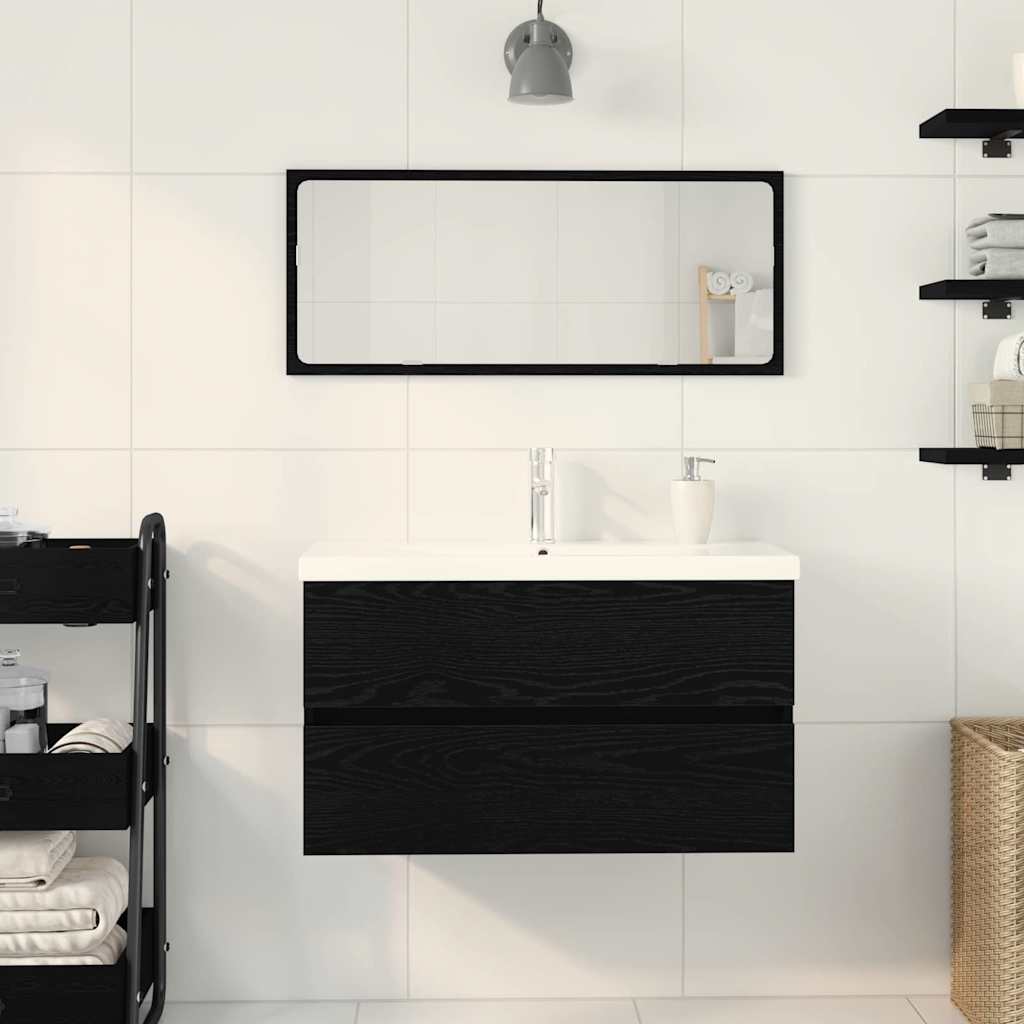 vidaXL Szafka pod umywalkę Czarny Dąb 80 x 39 x 62 cm