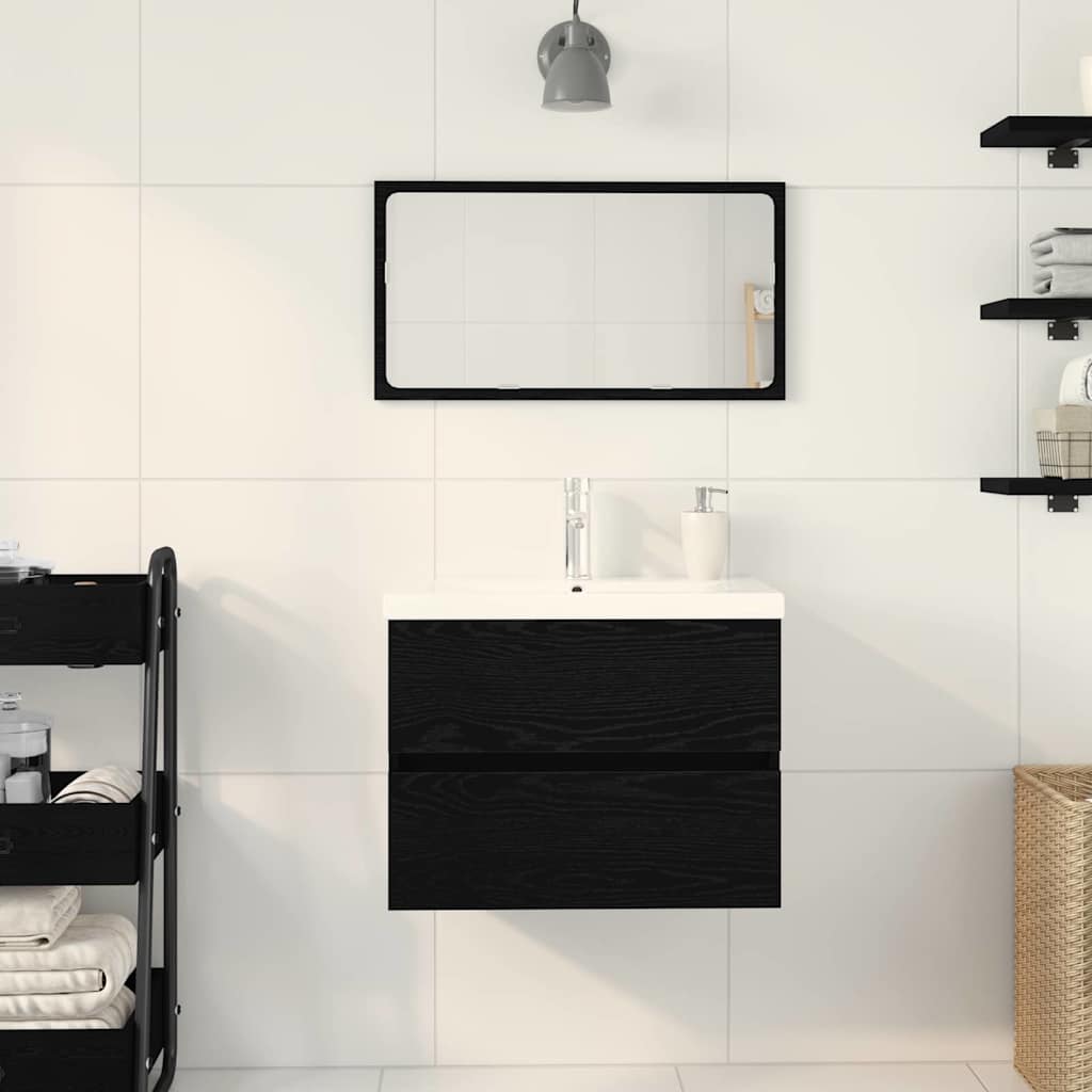 vidaXL Szafka pod umywalkę Czarny Dąb 60 x 39 x 62 cm