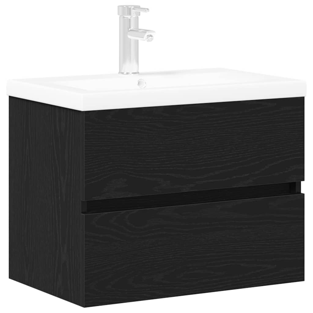 vidaXL Szafka pod umywalkę Czarny Dąb 60 x 39 x 62 cm