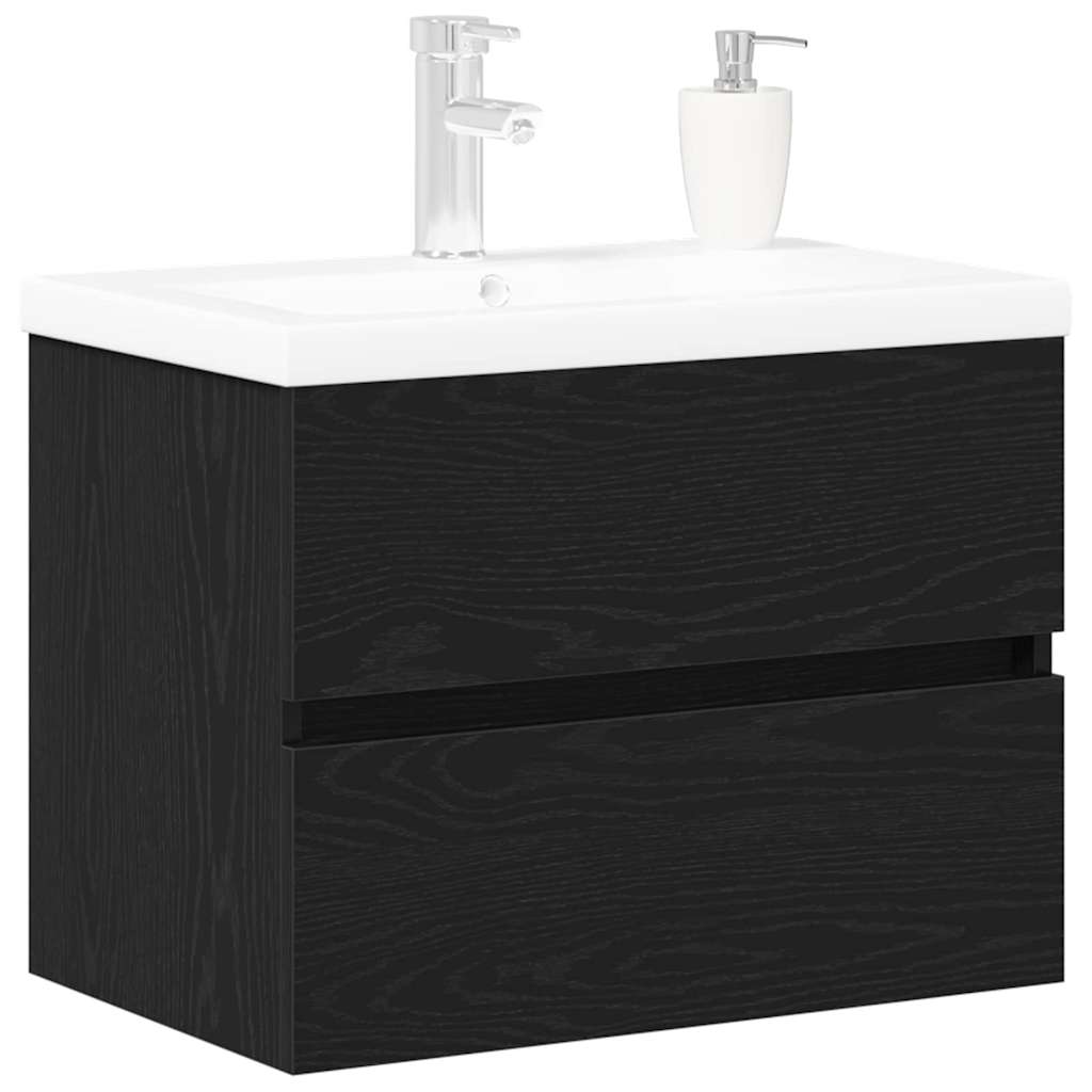 vidaXL Szafka pod umywalkę Czarny Dąb 60 x 39 x 62 cm
