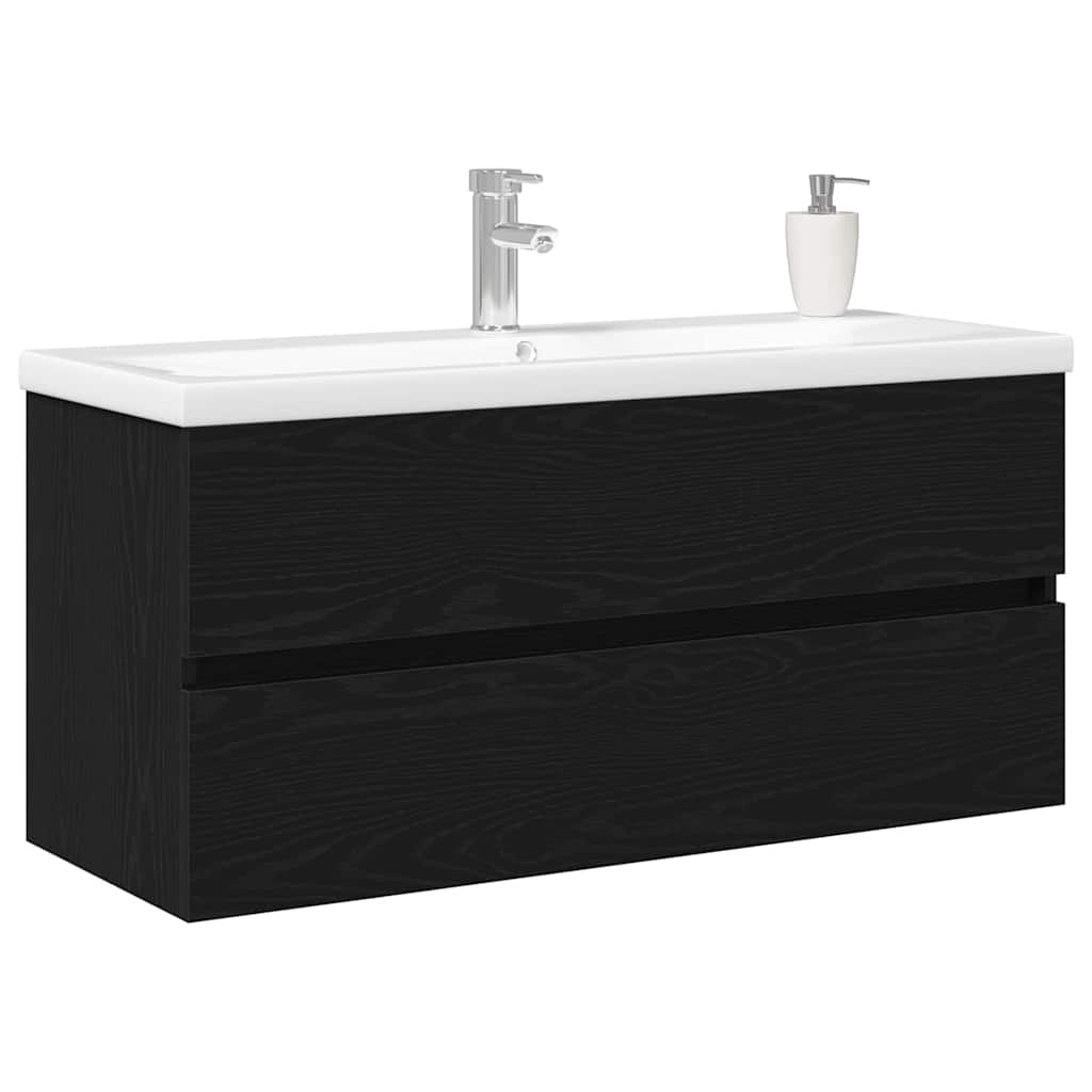 vidaXL Szafka pod umywalkę Czarny Dąb 100 x 39 x 62 cm