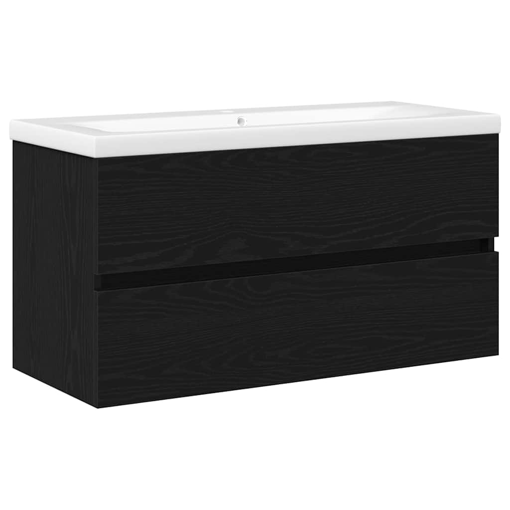 vidaXL Szafka pod umywalkę Czarny Dąb 90 x 39 x 62 cm