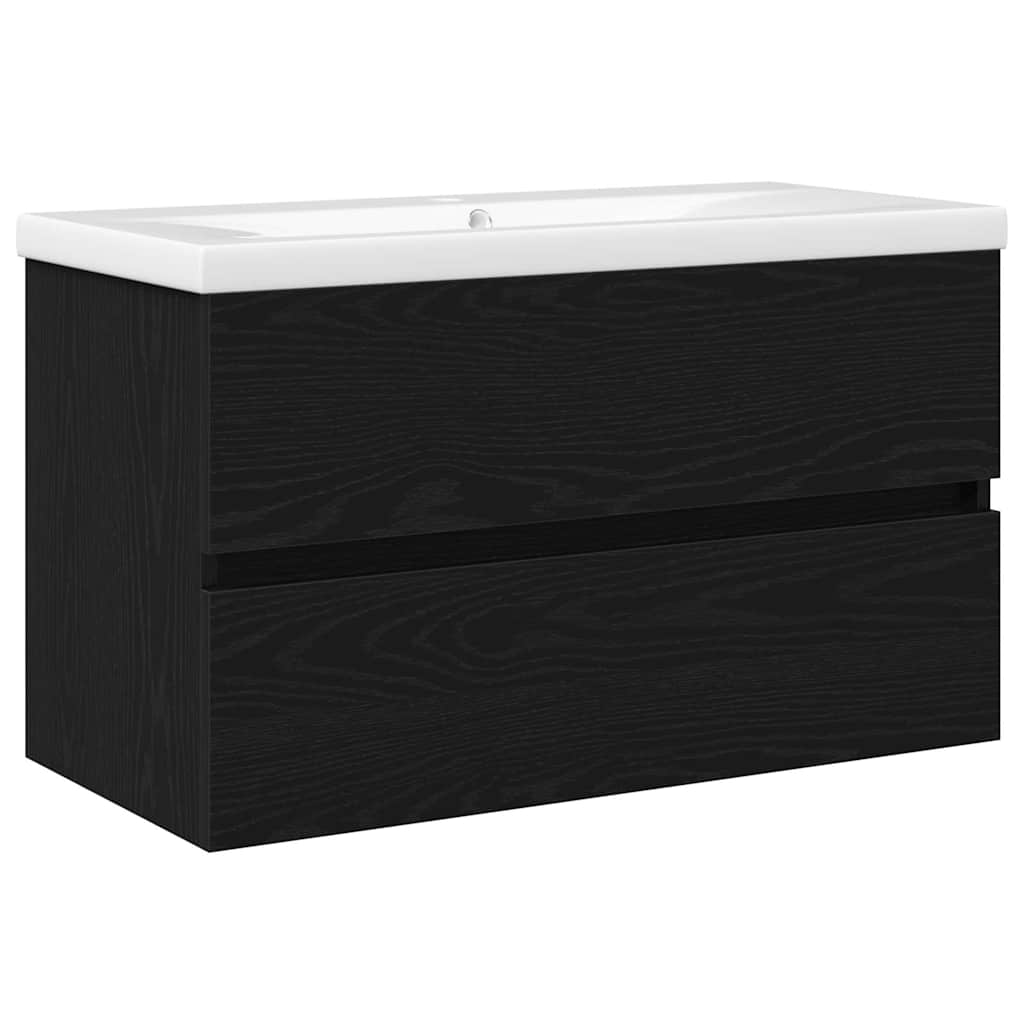 vidaXL Szafka pod umywalkę Czarny Dąb 80 x 39 x 62 cm
