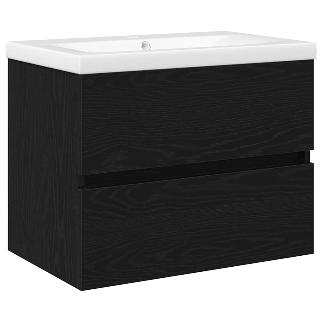 vidaXL Szafka pod umywalkę Czarny Dąb 60 x 39 x 62 cm
