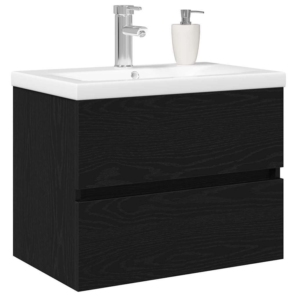 vidaXL Szafka pod umywalkę Czarny Dąb 60 x 39 x 62 cm