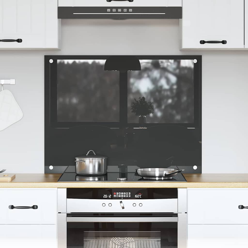 vidaXL Panel kuchenny Ciemnoszary 80 x 60 cm szkło hartowane