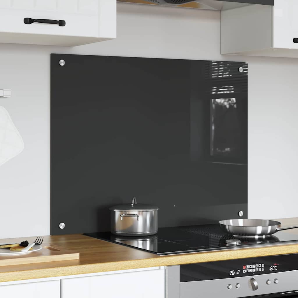 vidaXL Panel kuchenny Ciemnoszary 80 x 60 cm szkło hartowane
