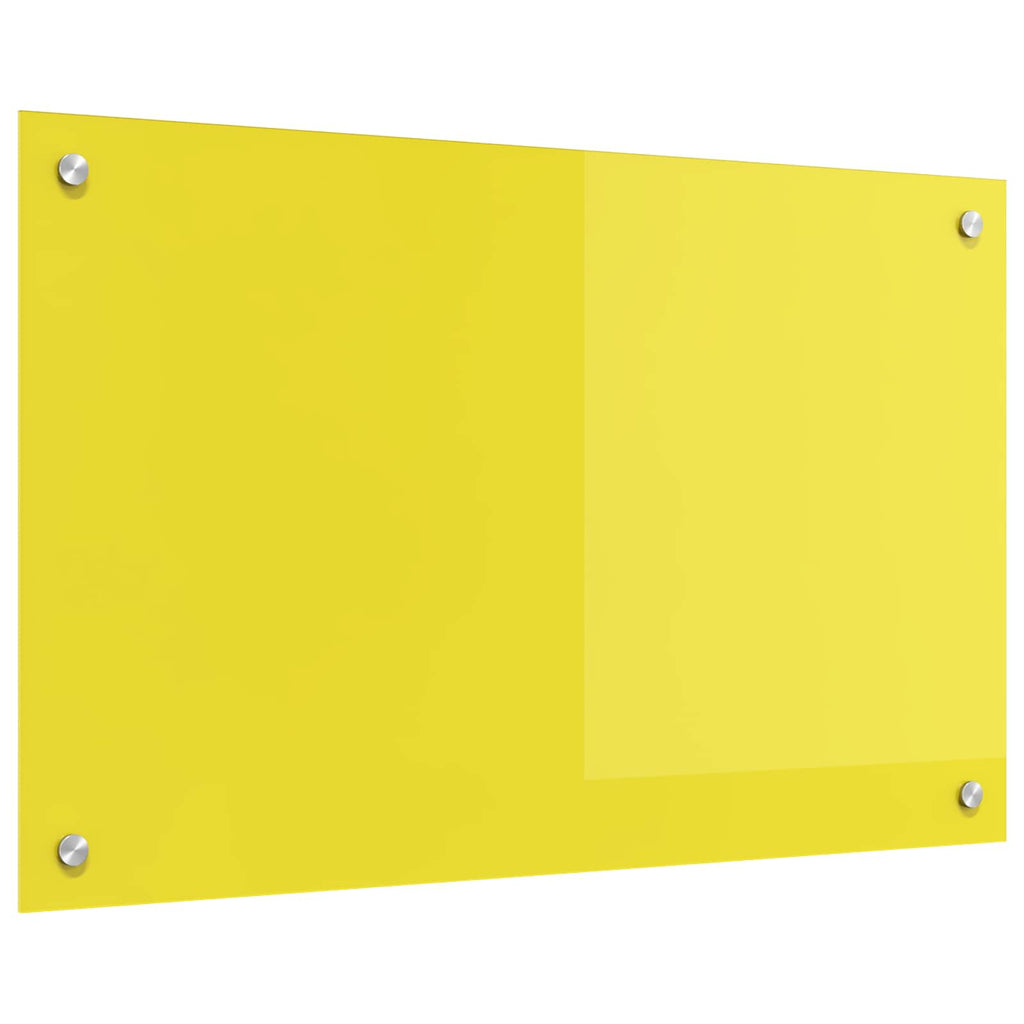 vidaXL Panel kuchenny Żółty 80 x 50 cm szkło hartowane