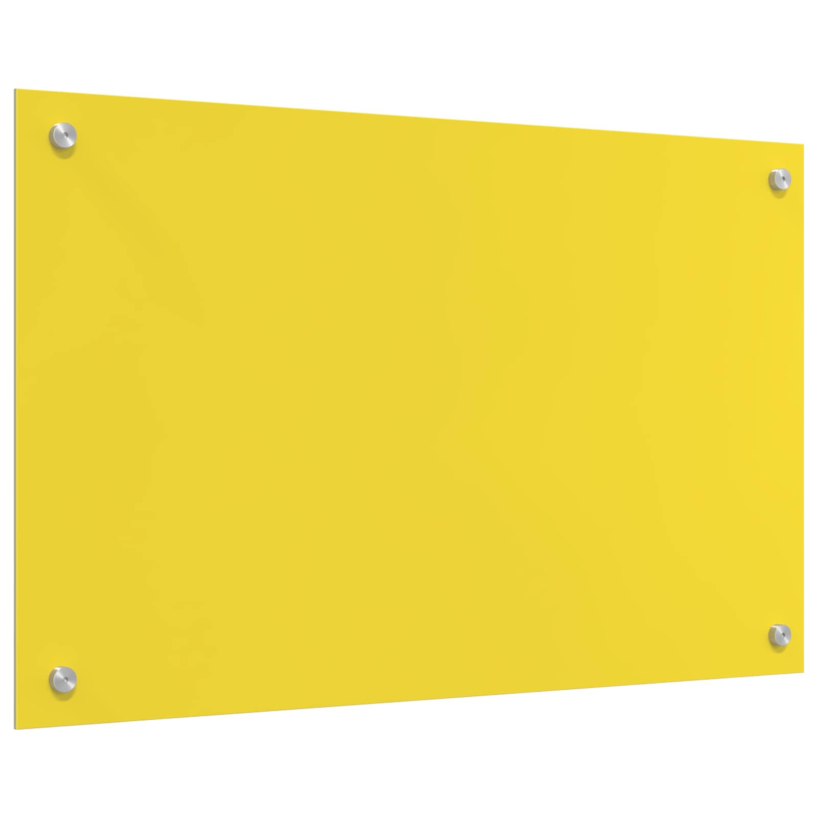 vidaXL Panel kuchenny Żółty 80 x 50 cm szkło hartowane