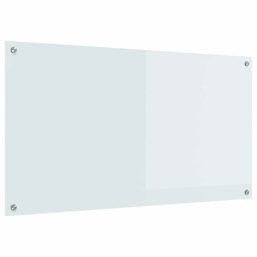 vidaXL Panel kuchenny Biały 110 x 60 cm szkło hartowane