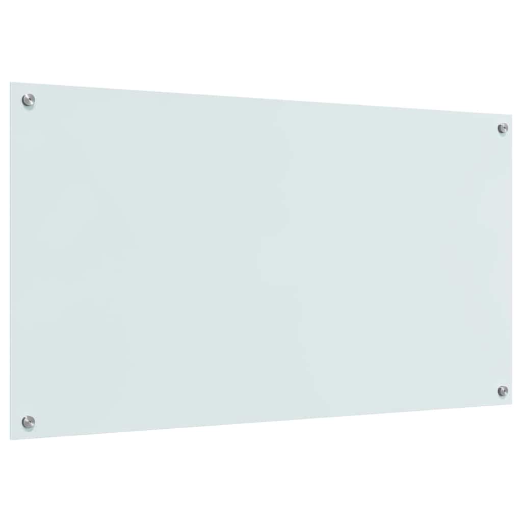 vidaXL Panel kuchenny Biały 110 x 60 cm szkło hartowane