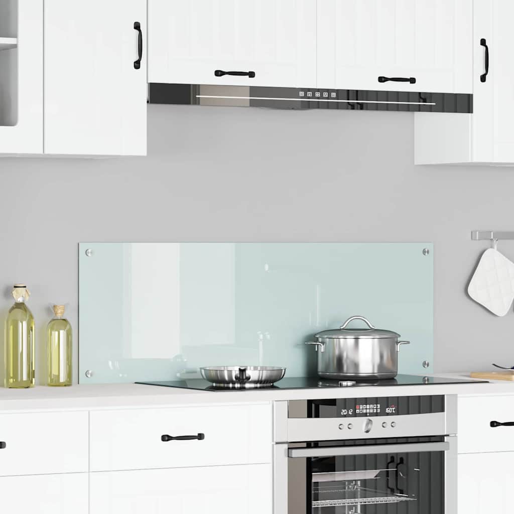 vidaXL Panel kuchenny Biały 120 x 40 cm szkło hartowane
