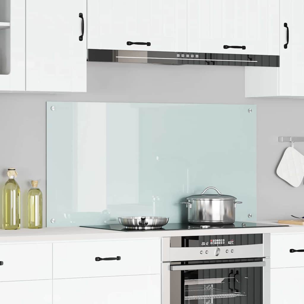 vidaXL Panel kuchenny Biały 120 x 60 cm szkło hartowane