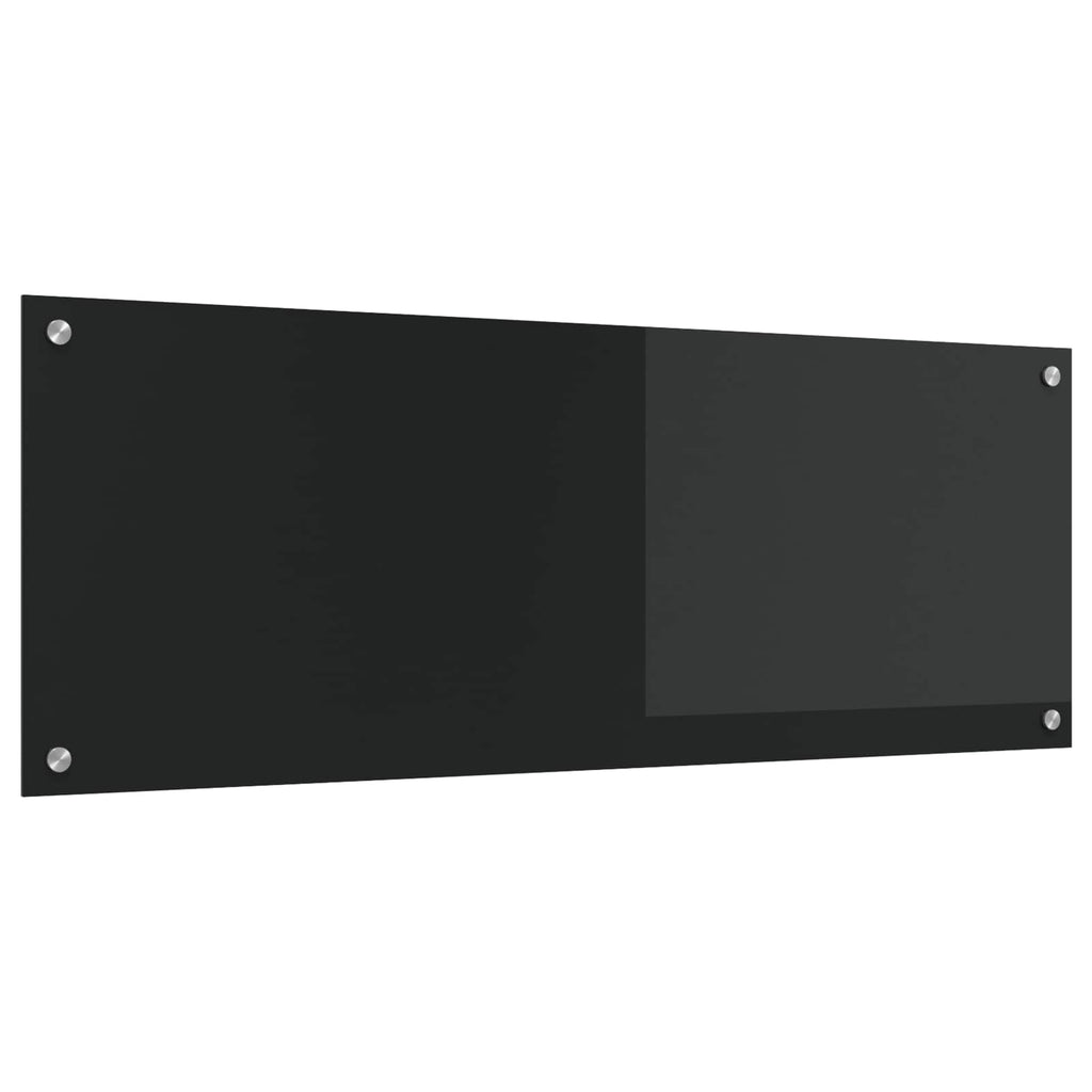 vidaXL Panel kuchenny Czarny 110 x 40 cm szkło hartowane