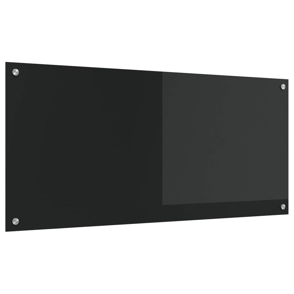vidaXL Panel kuchenny Czarny 110 x 50 cm szkło hartowane