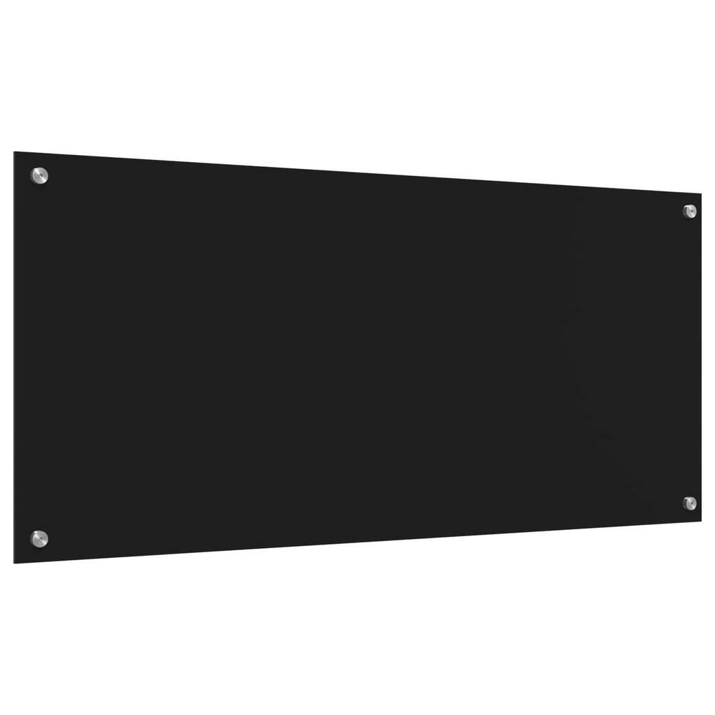 vidaXL Panel kuchenny Czarny 110 x 50 cm szkło hartowane