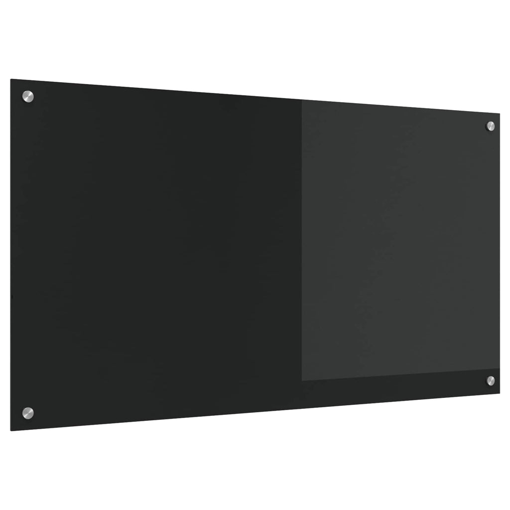vidaXL Panel kuchenny Czarny 110 x 60 cm szkło hartowane
