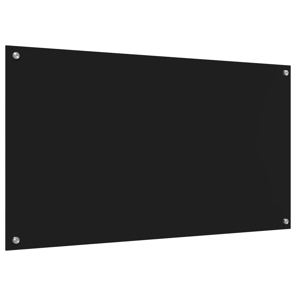 vidaXL Panel kuchenny Czarny 110 x 60 cm szkło hartowane