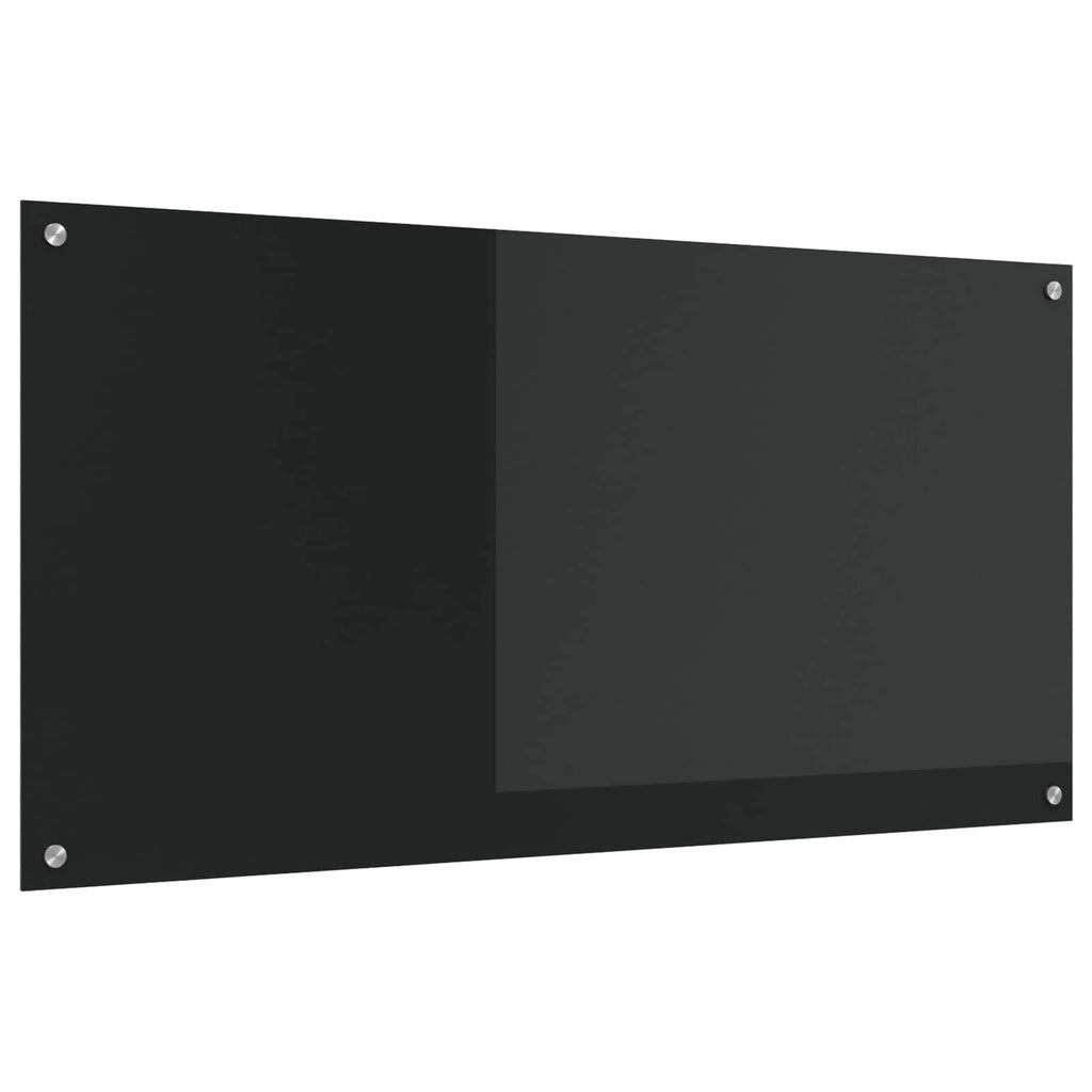 vidaXL Panel kuchenny Czarny 120 x 60 cm szkło hartowane