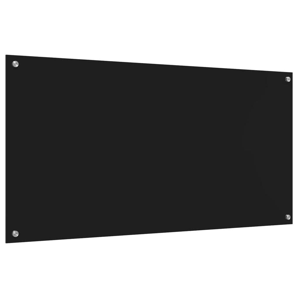 vidaXL Panel kuchenny Czarny 120 x 60 cm szkło hartowane