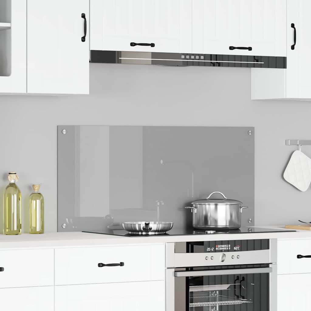 vidaXL Panel kuchenny Jasnoszary 110 x 50 cm szkło hartowane