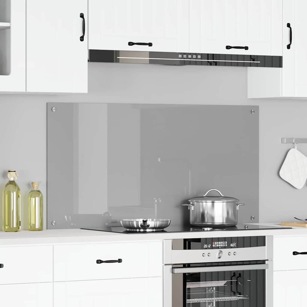 vidaXL Panel kuchenny Jasnoszary 120 x 60 cm szkło hartowane