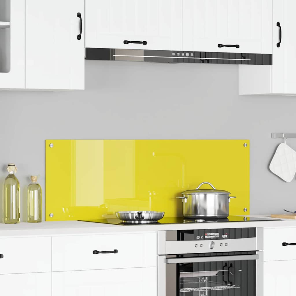 vidaXL Panel kuchenny Żółty 120 x 40 cm szkło hartowane
