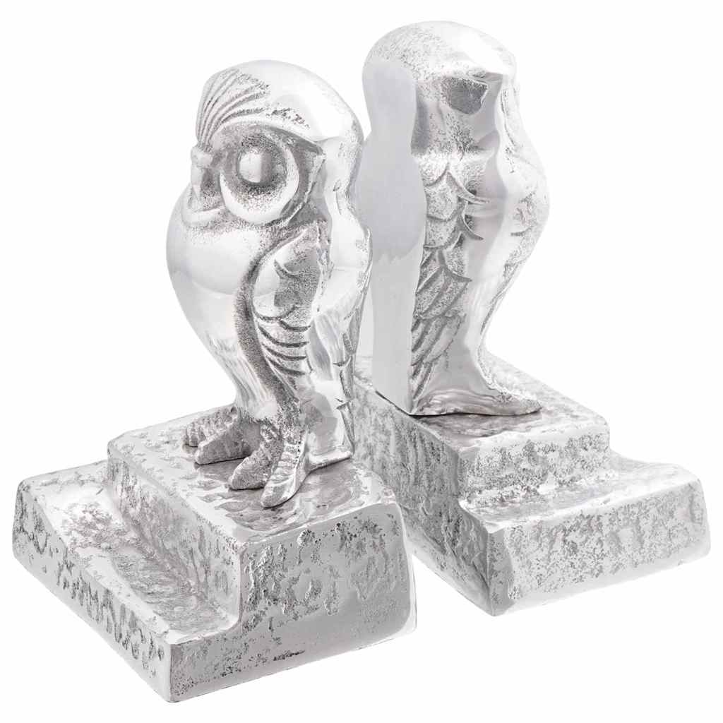 vidaXL Podpórki do książek 2 pcs Srebrny 12 x 9 x 19 cm Aluminium
