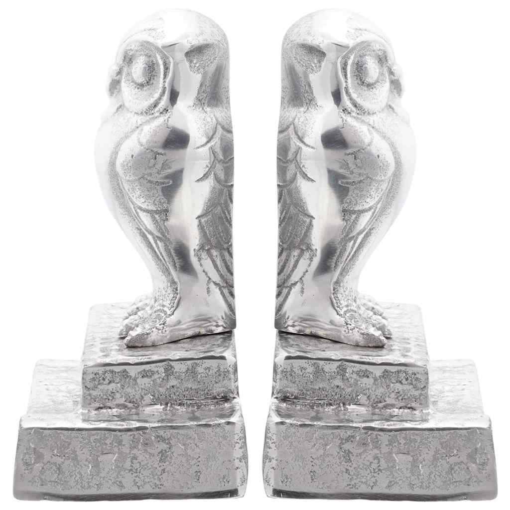vidaXL Podpórki do książek 2 pcs Srebrny 12 x 9 x 19 cm Aluminium