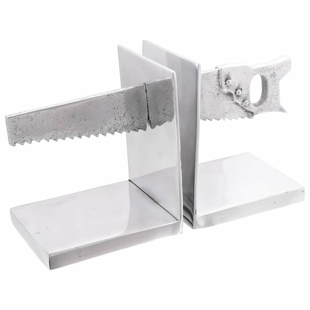 vidaXL Podpórki do książek 2 pcs Srebrny 11 x 14 x 17,5 cm Aluminium