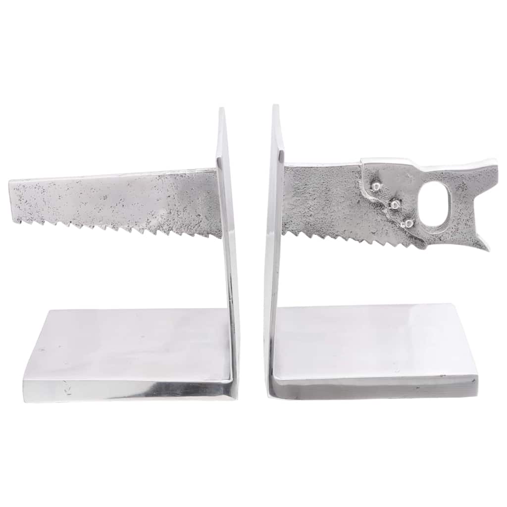 vidaXL Podpórki do książek 2 pcs Srebrny 11 x 14 x 17,5 cm Aluminium