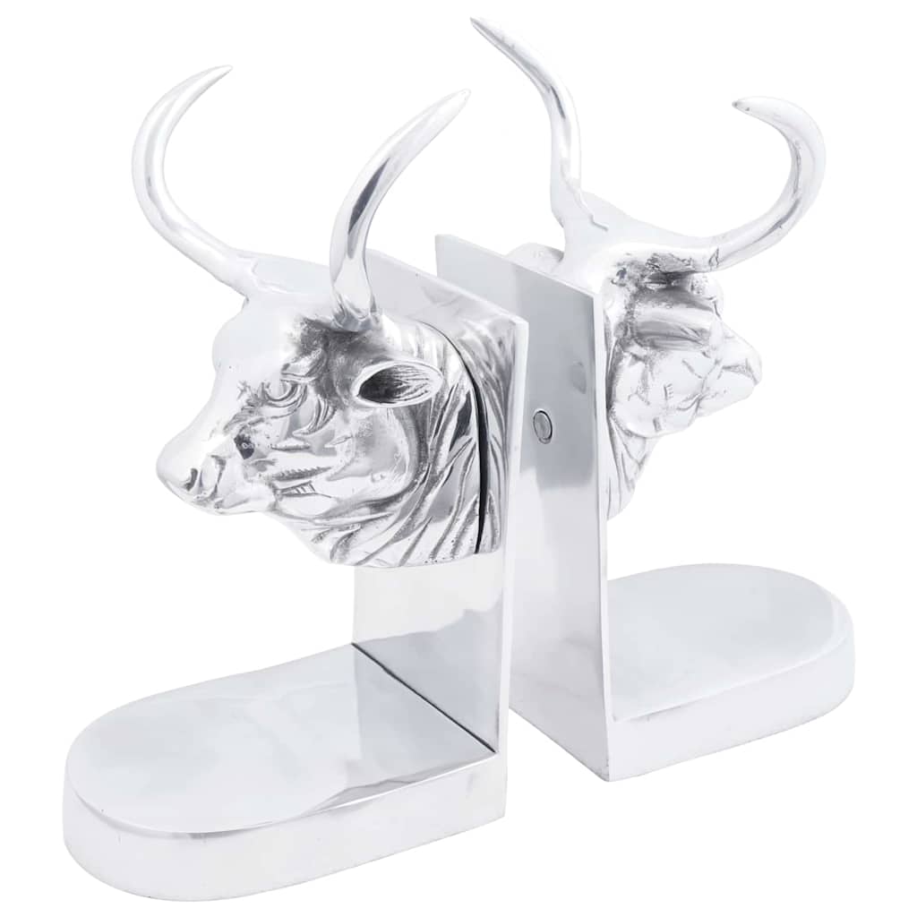 vidaXL Podpórki do książek 2 pcs Srebrny 17 x 15 x 27 cm Aluminium