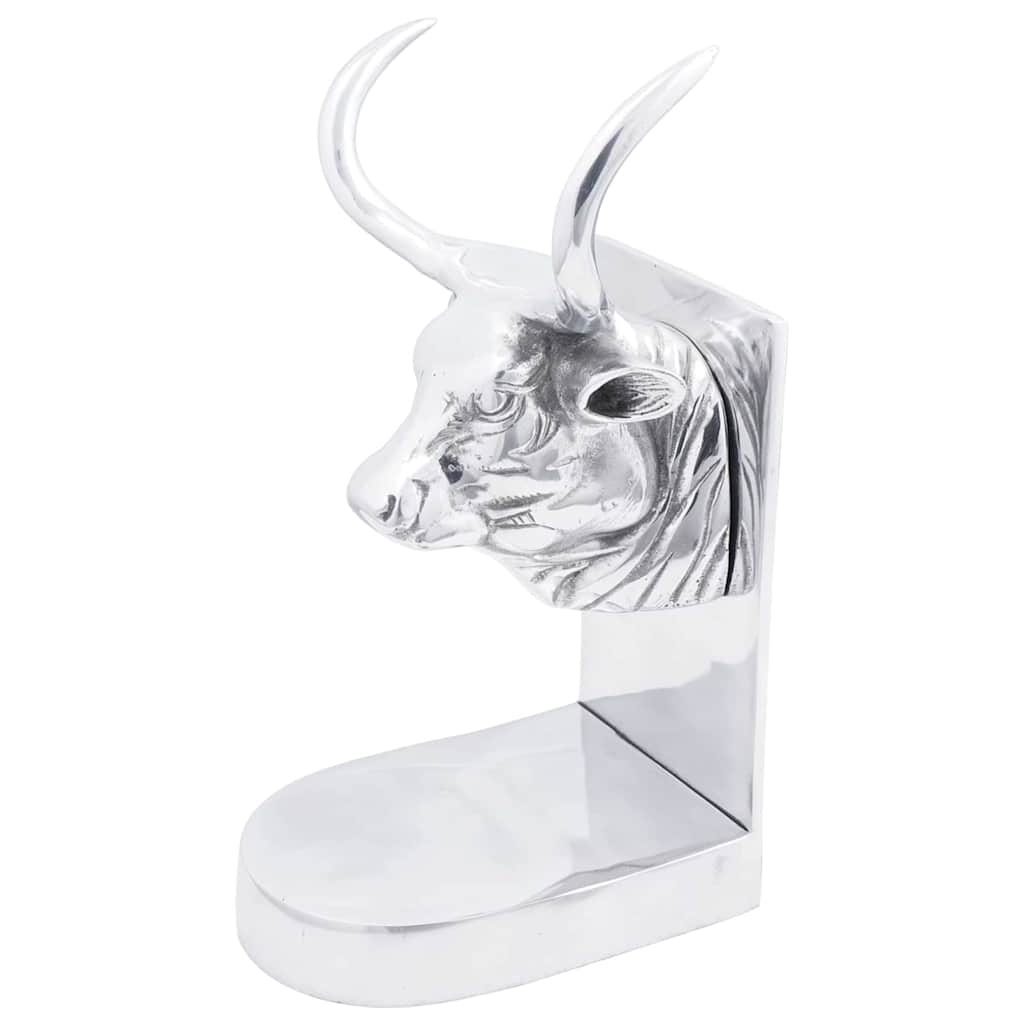 vidaXL Podpórki do książek 2 pcs Srebrny 17 x 15 x 27 cm Aluminium