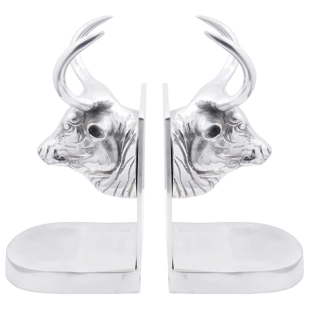 vidaXL Podpórki do książek 2 pcs Srebrny 17 x 15 x 27 cm Aluminium