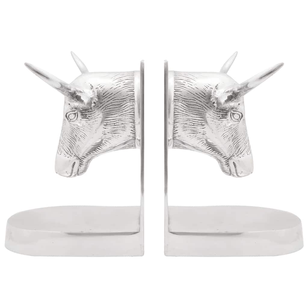 vidaXL Podpórki do książek 2 pcs Srebrny 21,5 x 15,5 x 20 cm Aluminium